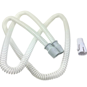 CPAP machine hose tube with connector for sleep apnea therapy