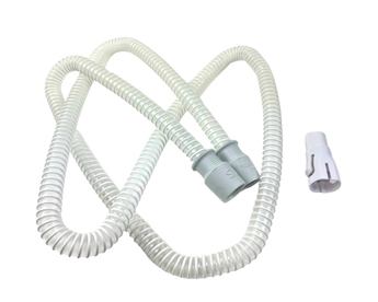 CPAP machine hose tube with connector for sleep apnea therapy