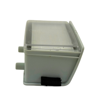 plastic electrical junction box with transparent cover and two side connectors
