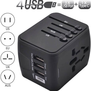 Universal Travel Adapter Plug - All-In-One