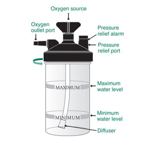 Salter Labs Bubble Humidifier Bottle for Oxygen Concentrators