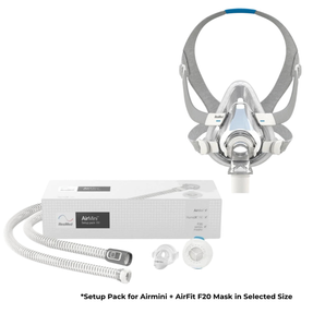 ResMed | AirFit F20 Mask + Setup Pack for AirMini Auto Travel CPAP Machine