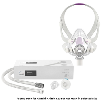 ResMed | AirFit F20 Mask + Setup Pack for AirMini Auto Travel CPAP Machine