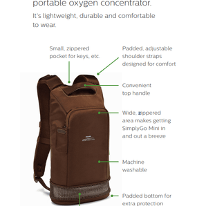 Philips | Backpack (Brown) | SimplyGo Mini Oxygen Concentrator